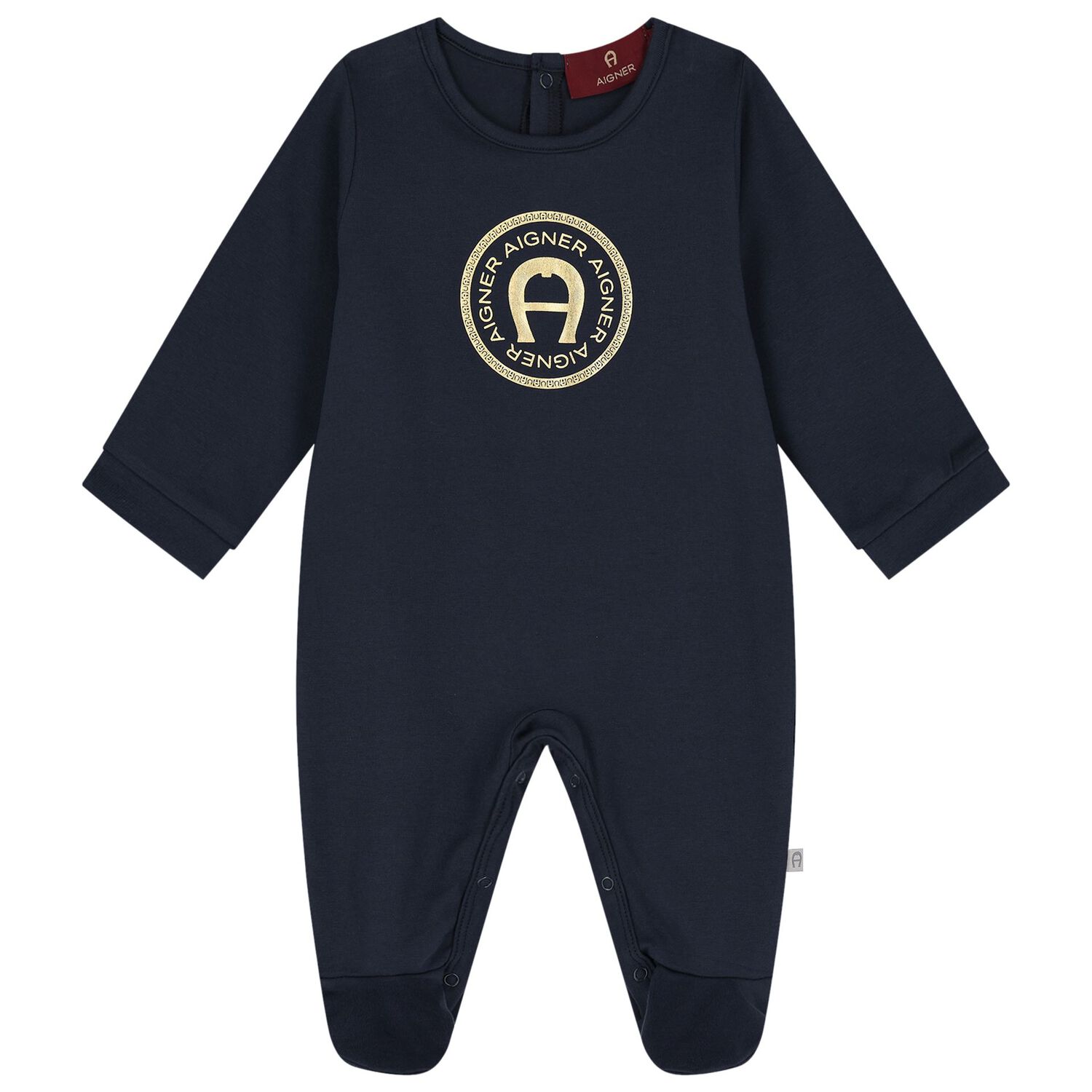 Navy Blue & Gold Logo Babygrow Gift Set, 1, hi-res image number null