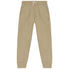 Boys Beige Logo Joggers, 1, hi-res