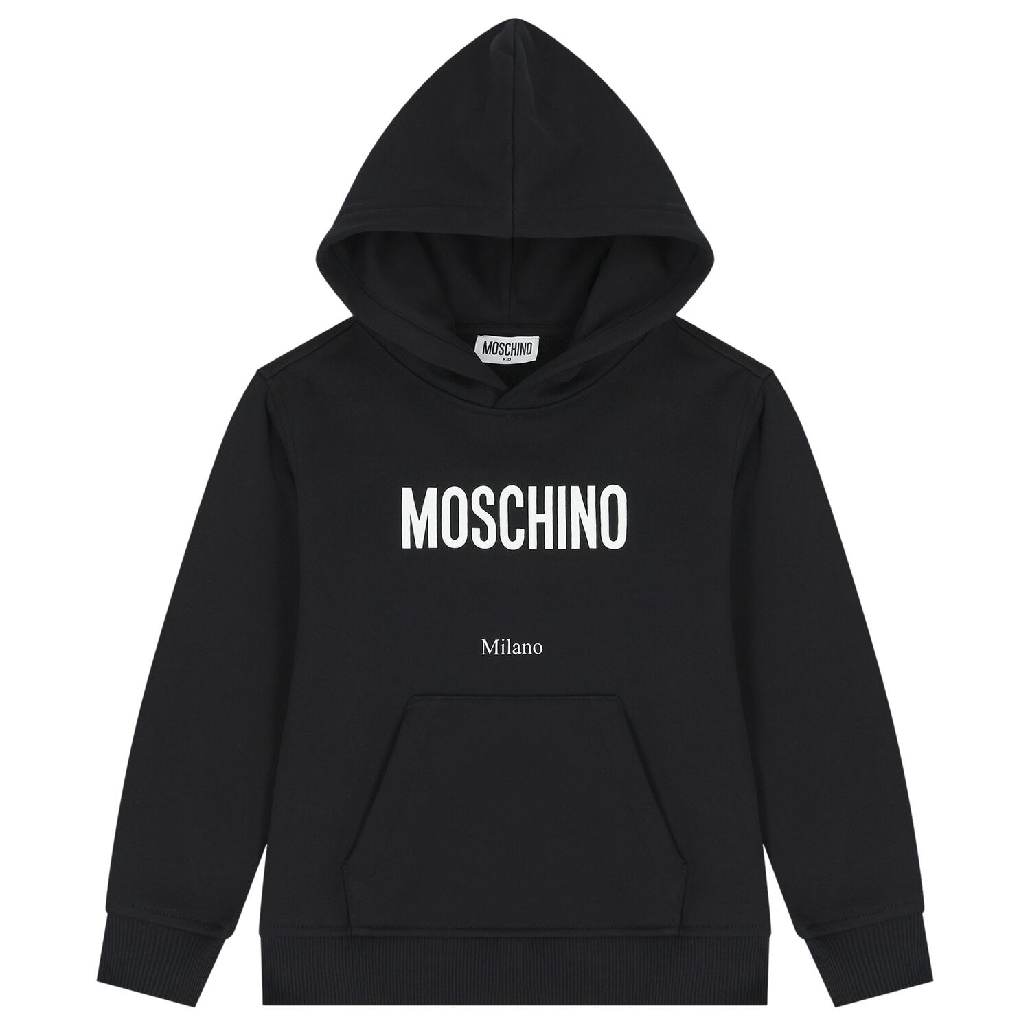 Black Logo Hooded Top, 1, hi-res
