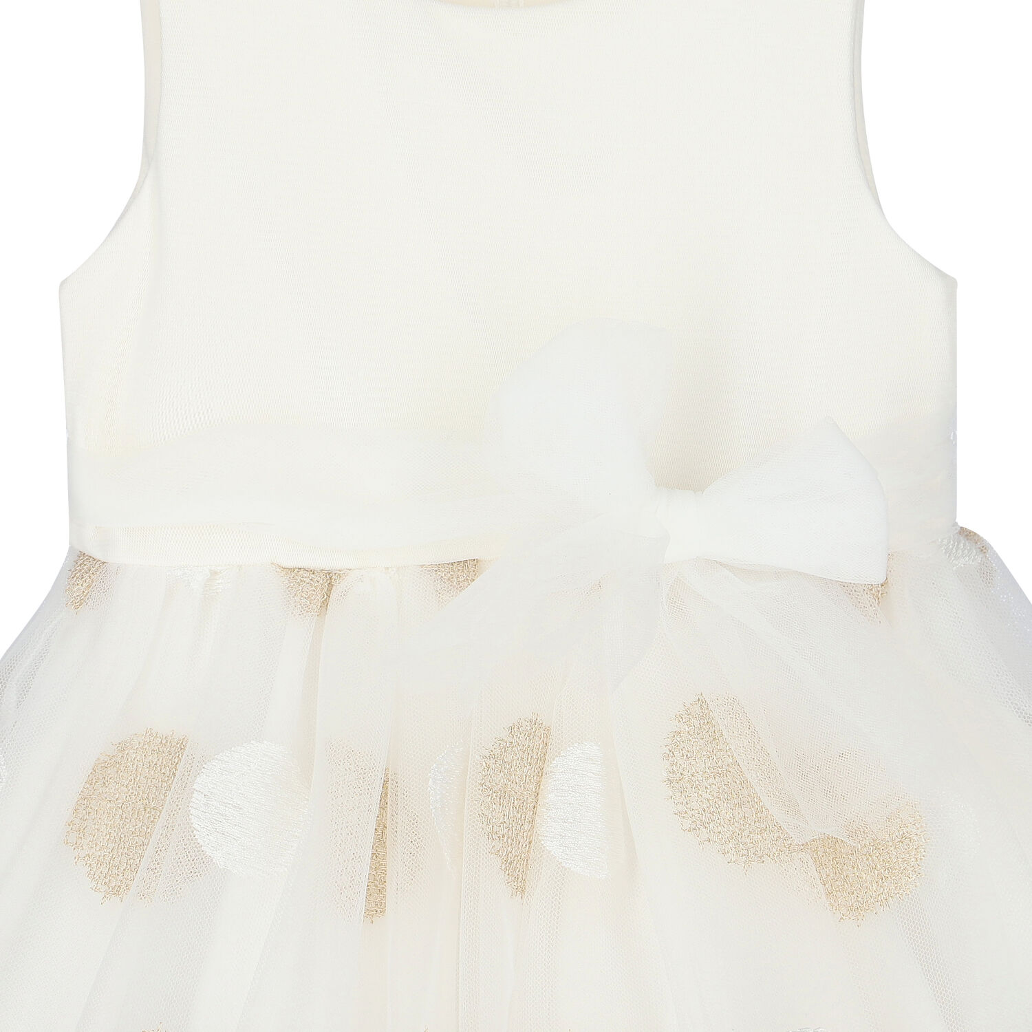 Girls White Tulle Dress, 1, hi-res