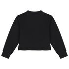 Girls Black Logo Sweatshirt, 1, hi-res