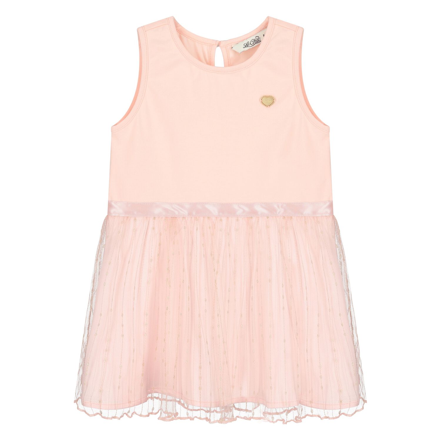 Younger Girls Pink Logo Sleeveless Dress, 1, hi-res image number null