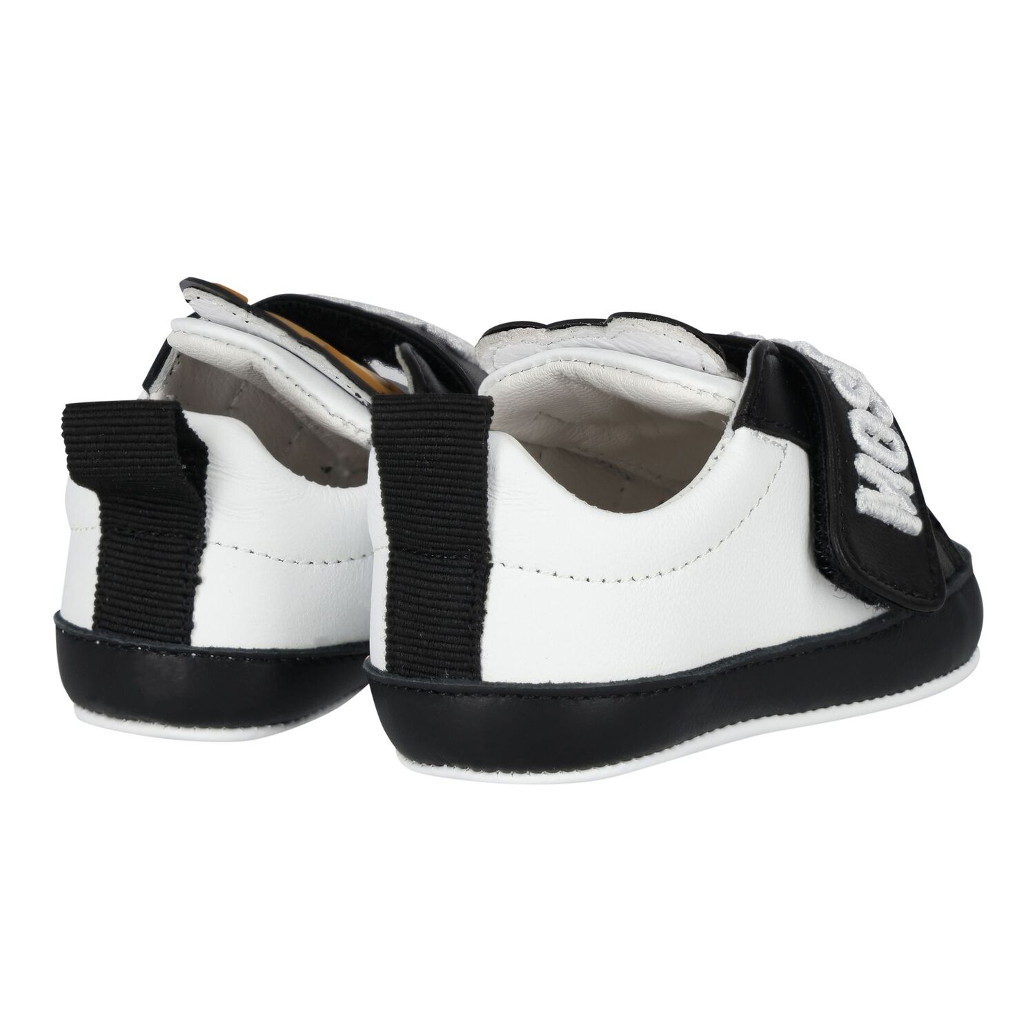 Black & White Teddy Bear Baby Pre Walker Shoes, 2, hi-res