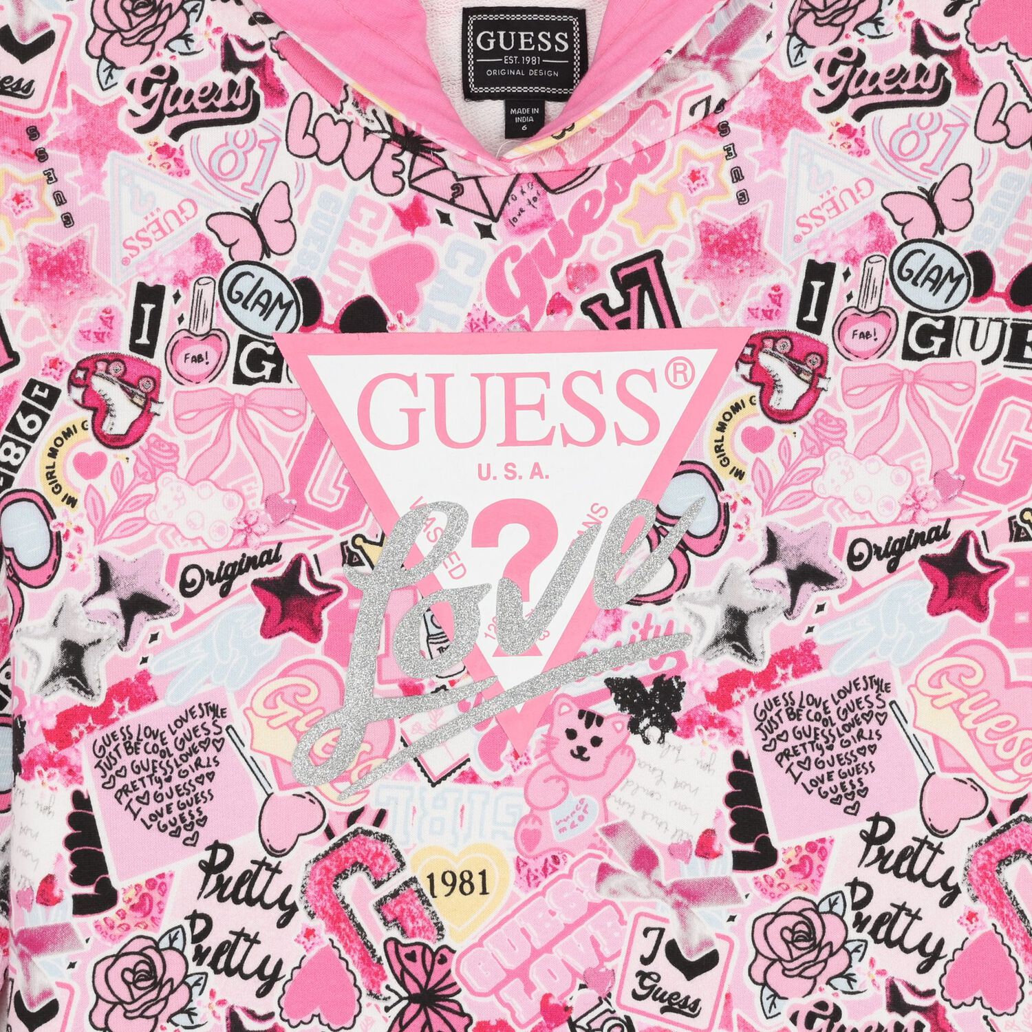 Girls Pink Logo Hooded Dress, 1, hi-res image number null