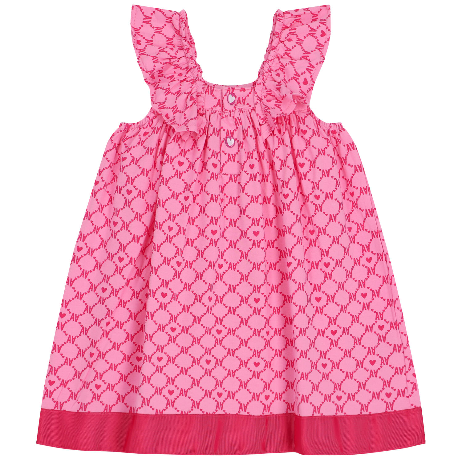 Girls Pink Logo Dress, 1, hi-res
