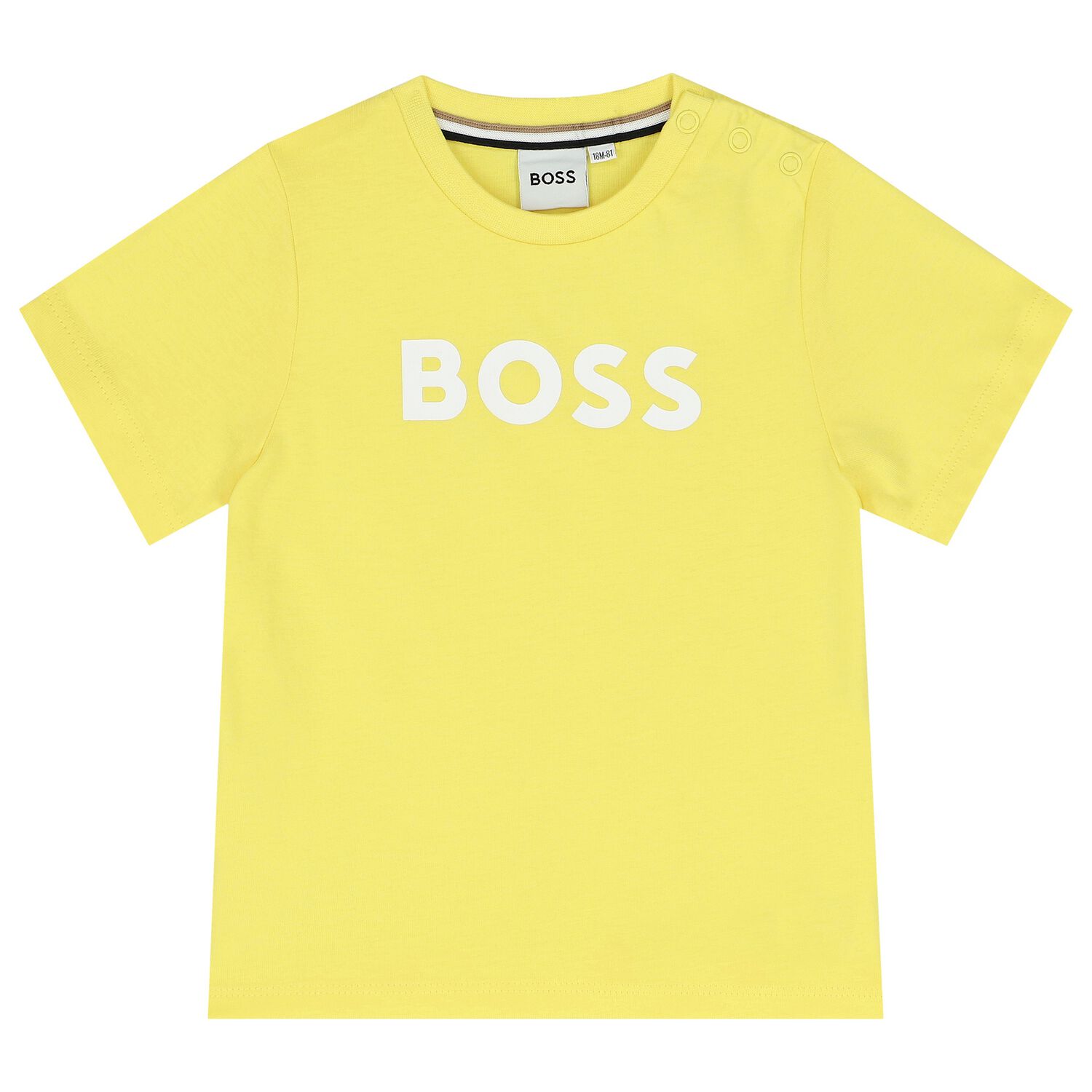 Younger Boys Yellow Logo T-Shirt, 1, hi-res
