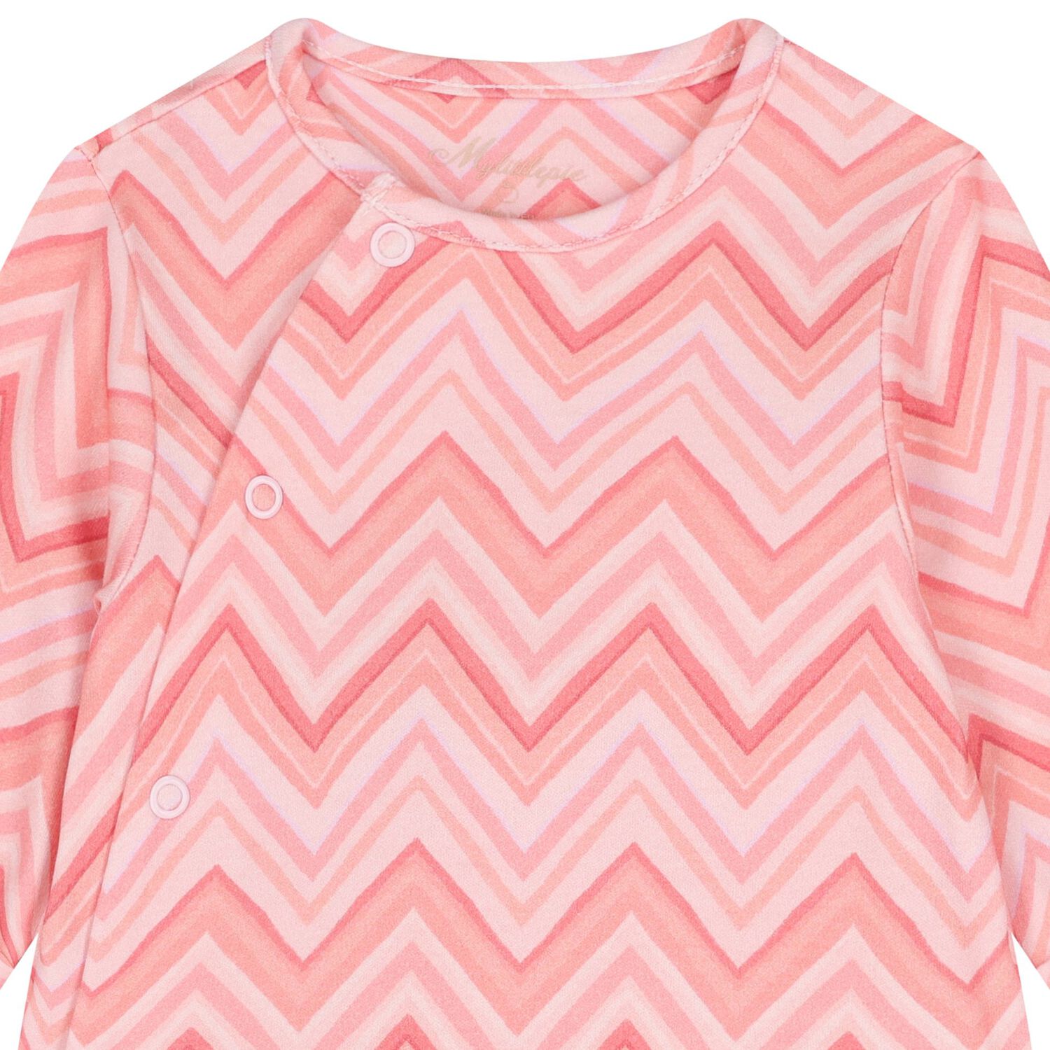 Baby Girls Pink Zig Zag Babygrow, 6, hi-res