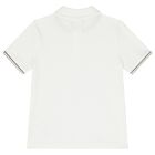 Boys White Logo Polo Shirt, 1, hi-res