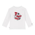 Baby Boys White Logo Long Sleeve Top, 1, hi-res