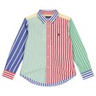 Boys Multi-Coloured Striped Logo Shirt, 1, hi-res