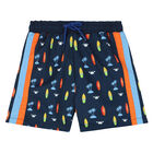 Boys Navy & Blue Swim Shorts, 1, hi-res