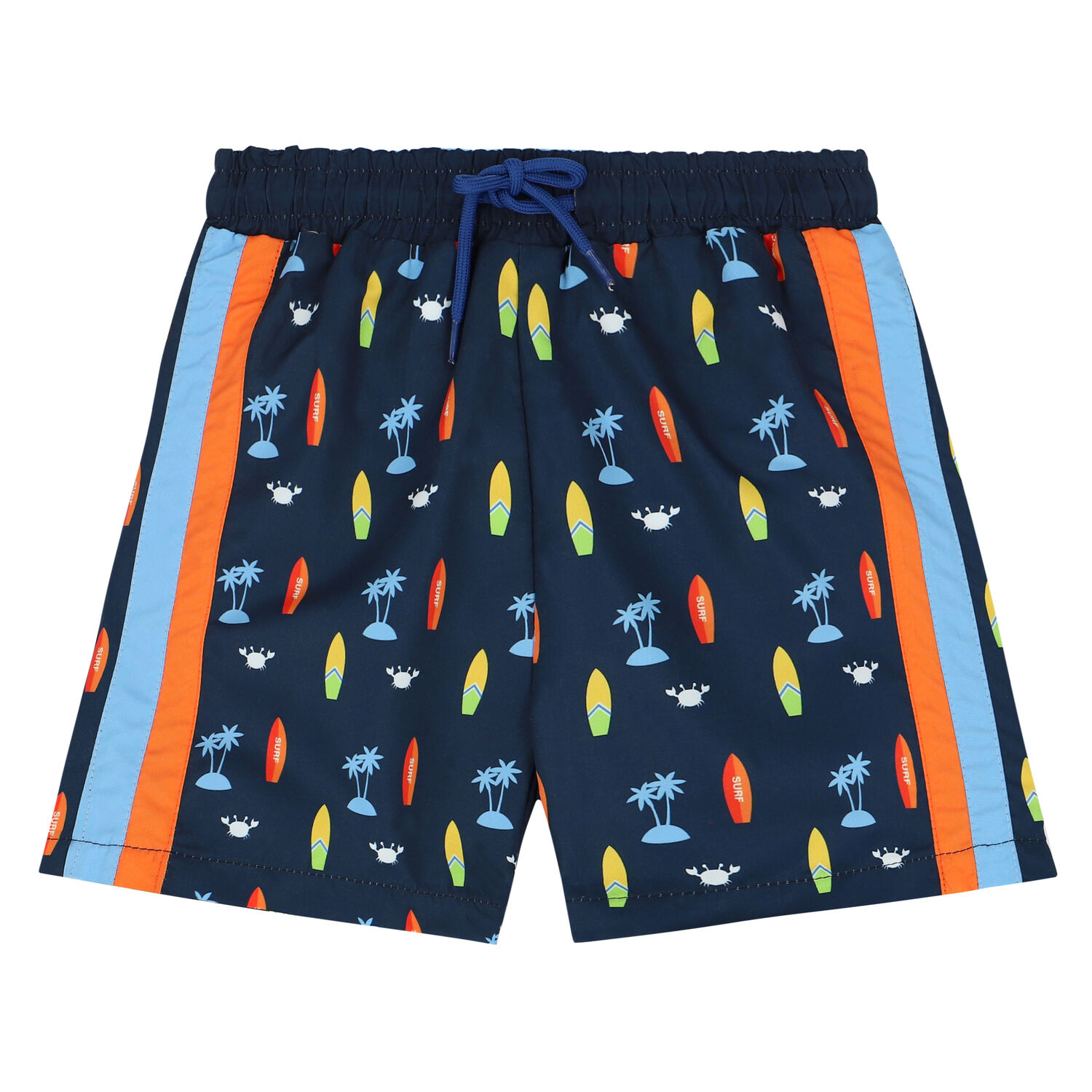 Boys Navy & Blue Swim Shorts, 1, hi-res