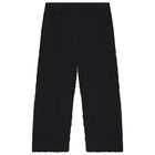 Girls Black Logo Trousers, 1, hi-res