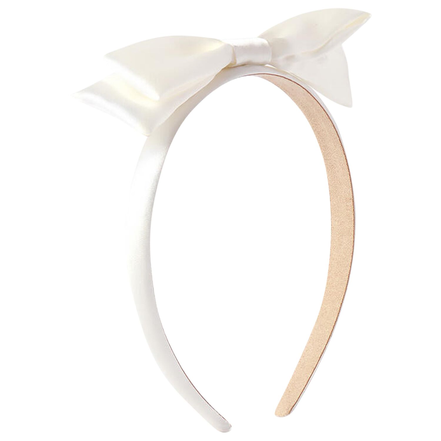 Girls white Bow Headband, 1, hi-res