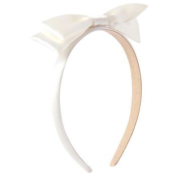 Girls white Bow Headband