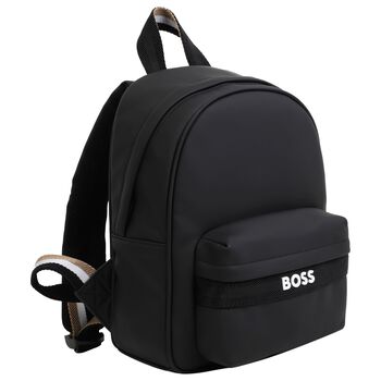 Boys Black Logo Backpack