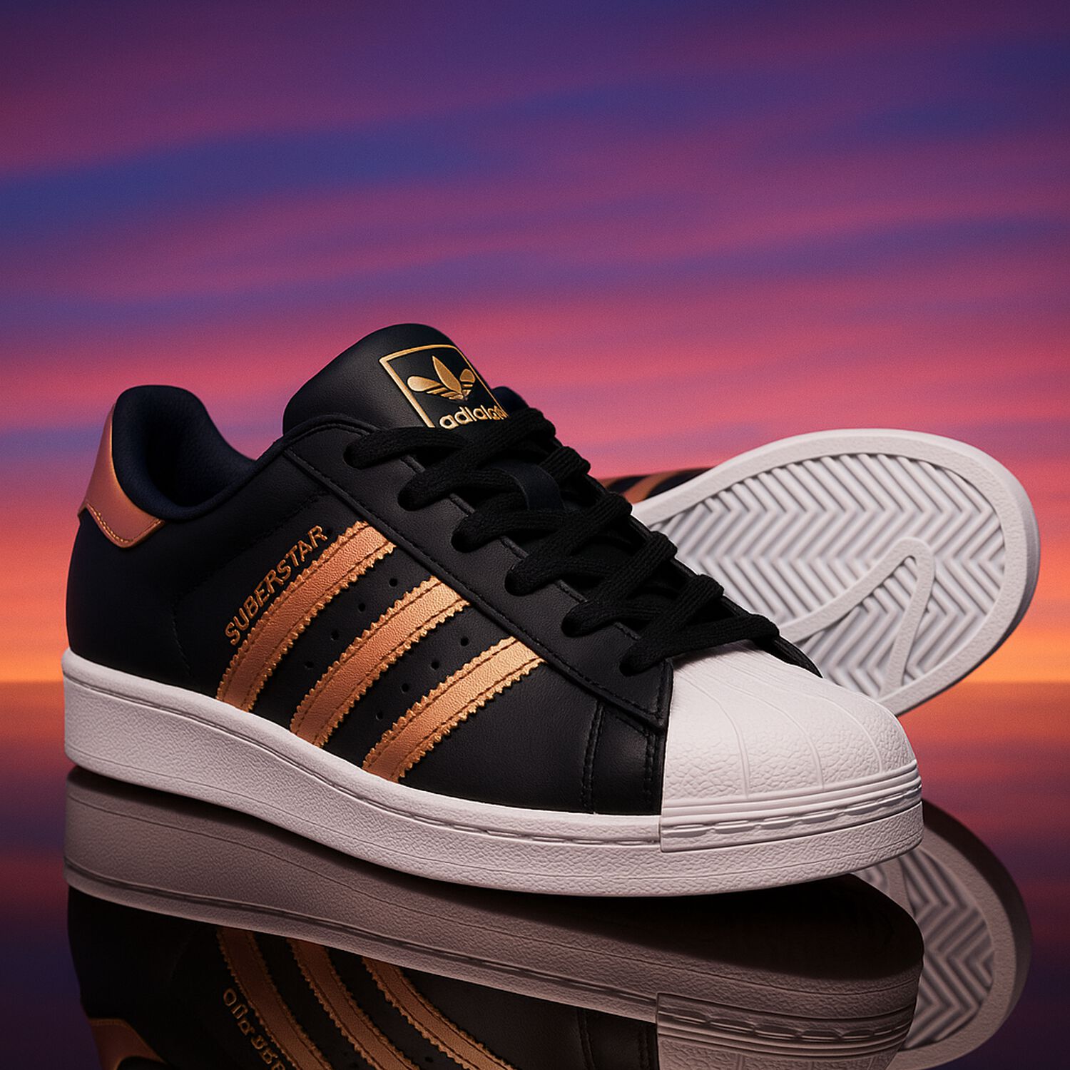 Black Iridescent Superstar Trainers, 1, hi-res image number null