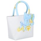 Girls Blue & Ivory Bow Hand Bag, 1, hi-res