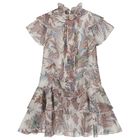 Girls Beige Paisley Ruffle Tiered Dress, 1, hi-res