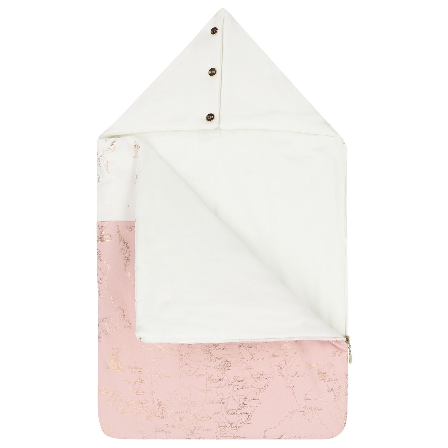 Baby Girls Ivory & Pink Geo Map Baby Nest, 1, hi-res