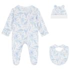 Baby Boys White & Blue Africa Babygrow Gift Set, 1, hi-res