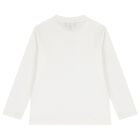 Boys Ivory Logo Long Sleeve Top, 1, hi-res