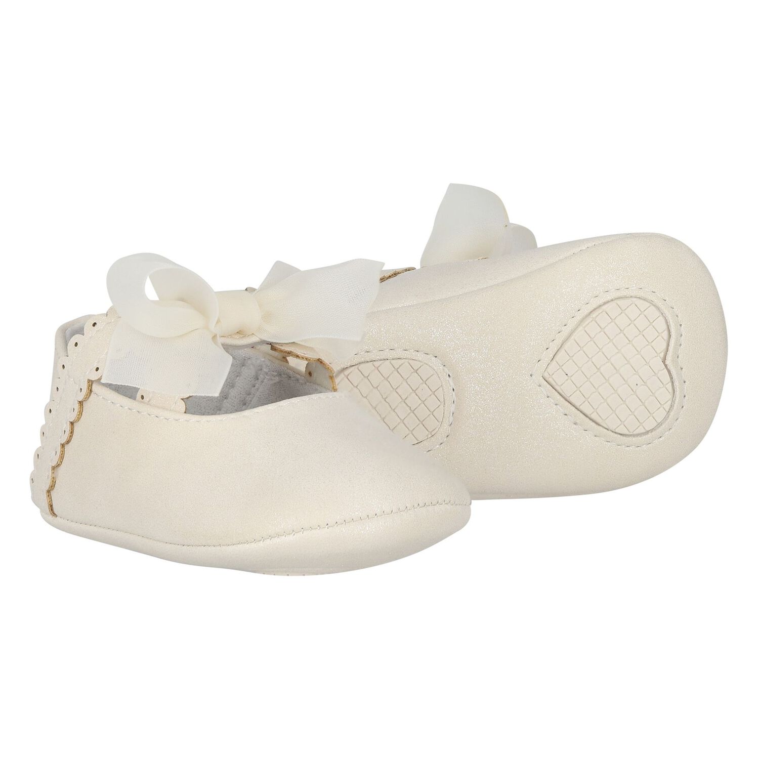 Baby Girls Ivory Bow Pre Walker Shoes, 3, hi-res