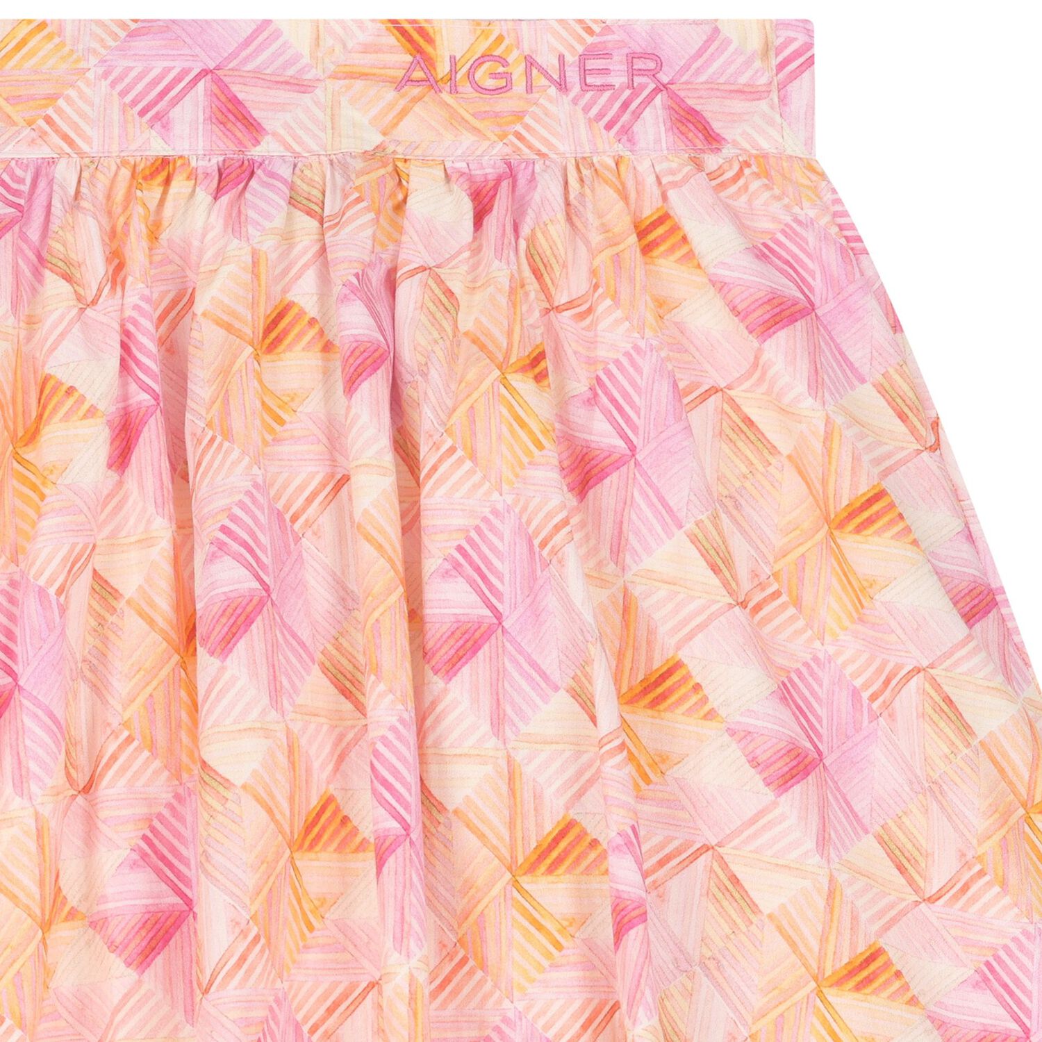 Girls Pink & Orange Logo Skirt, 2, hi-res image number null