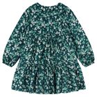 Girls Green Floral Dress, 1, hi-res