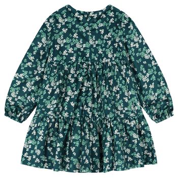 Girls Green Floral Dress