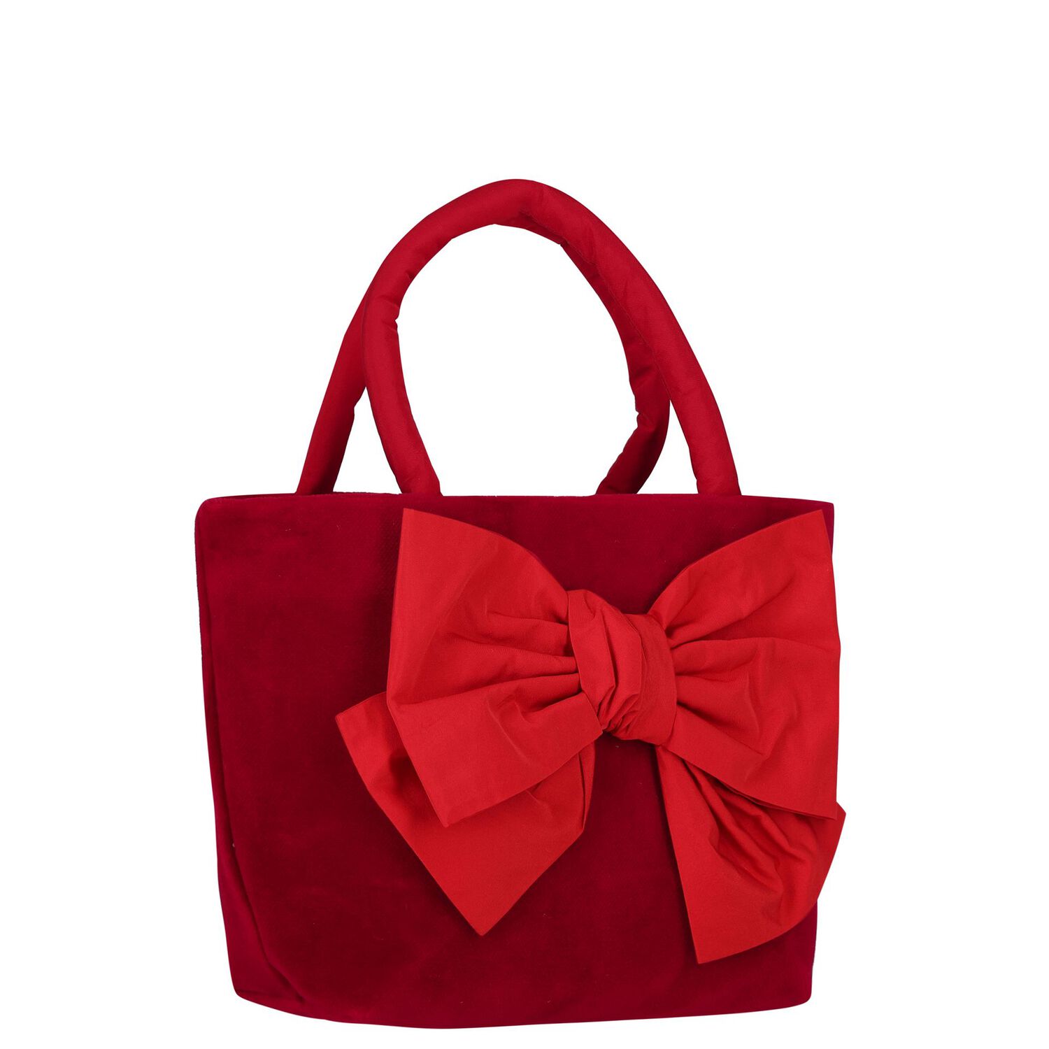 Girls Red Velvet Bow Hand Bag, 1, hi-res image number null