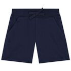 Baby Boys White & Navy Blue Logo Shorts Set, 1, hi-res