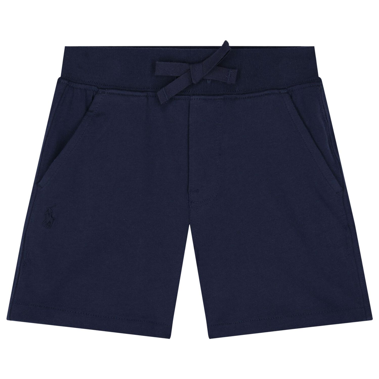 Baby Boys White & Navy Blue Logo Shorts Set, 1, hi-res