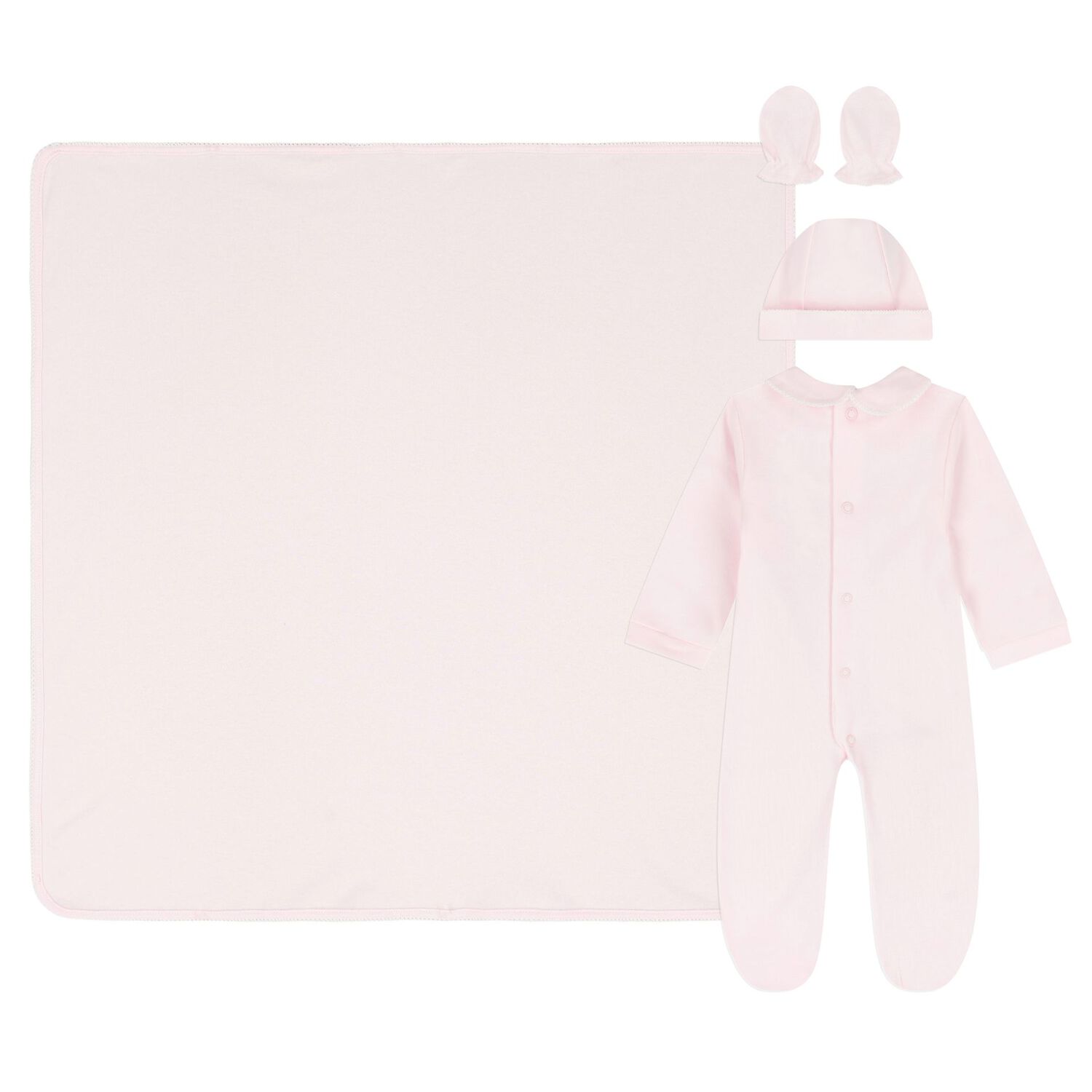 Baby Girls Pink Smocked Babygrow Gift Set, 3, hi-res