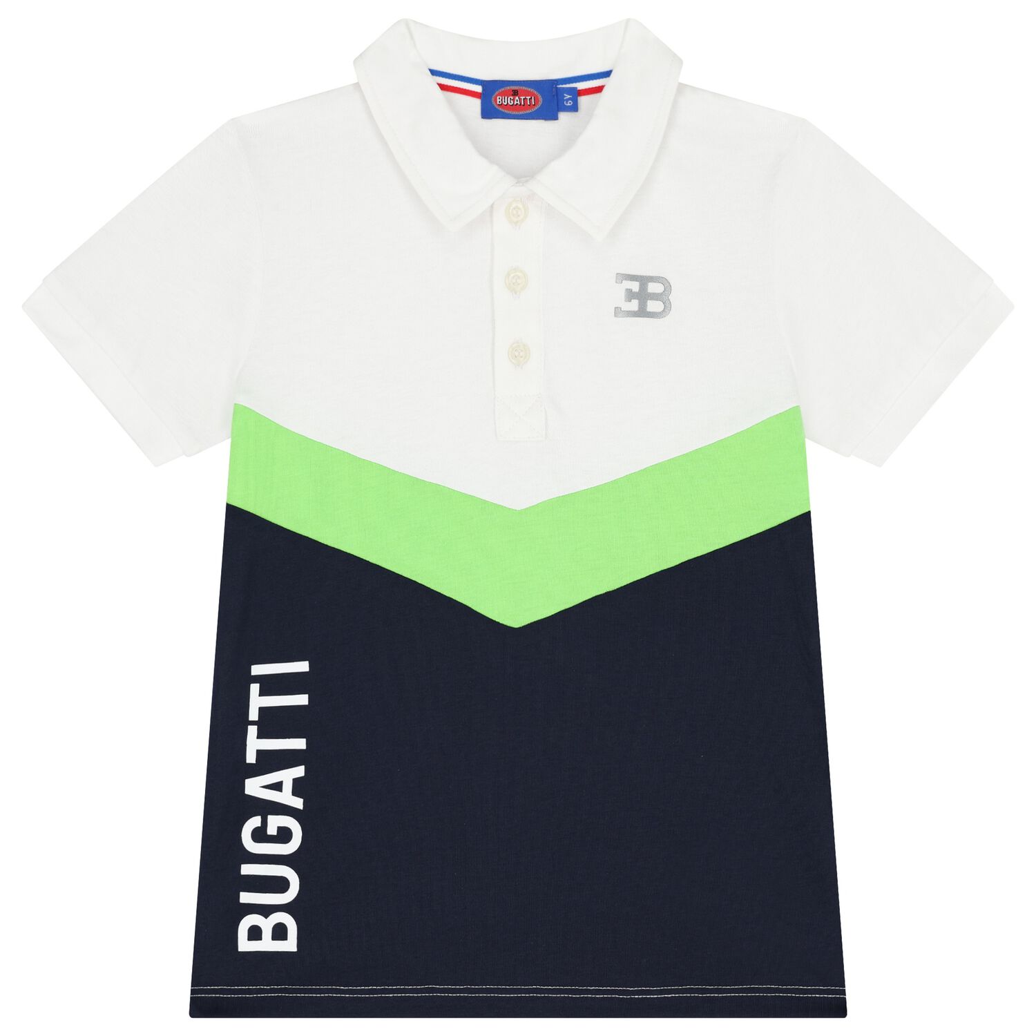 Boys White & Navy Blue Logo Polo Shirt, 1, hi-res image number null