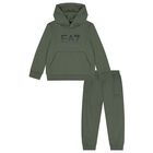 Boys Green Logo Tracksuit, 1, hi-res