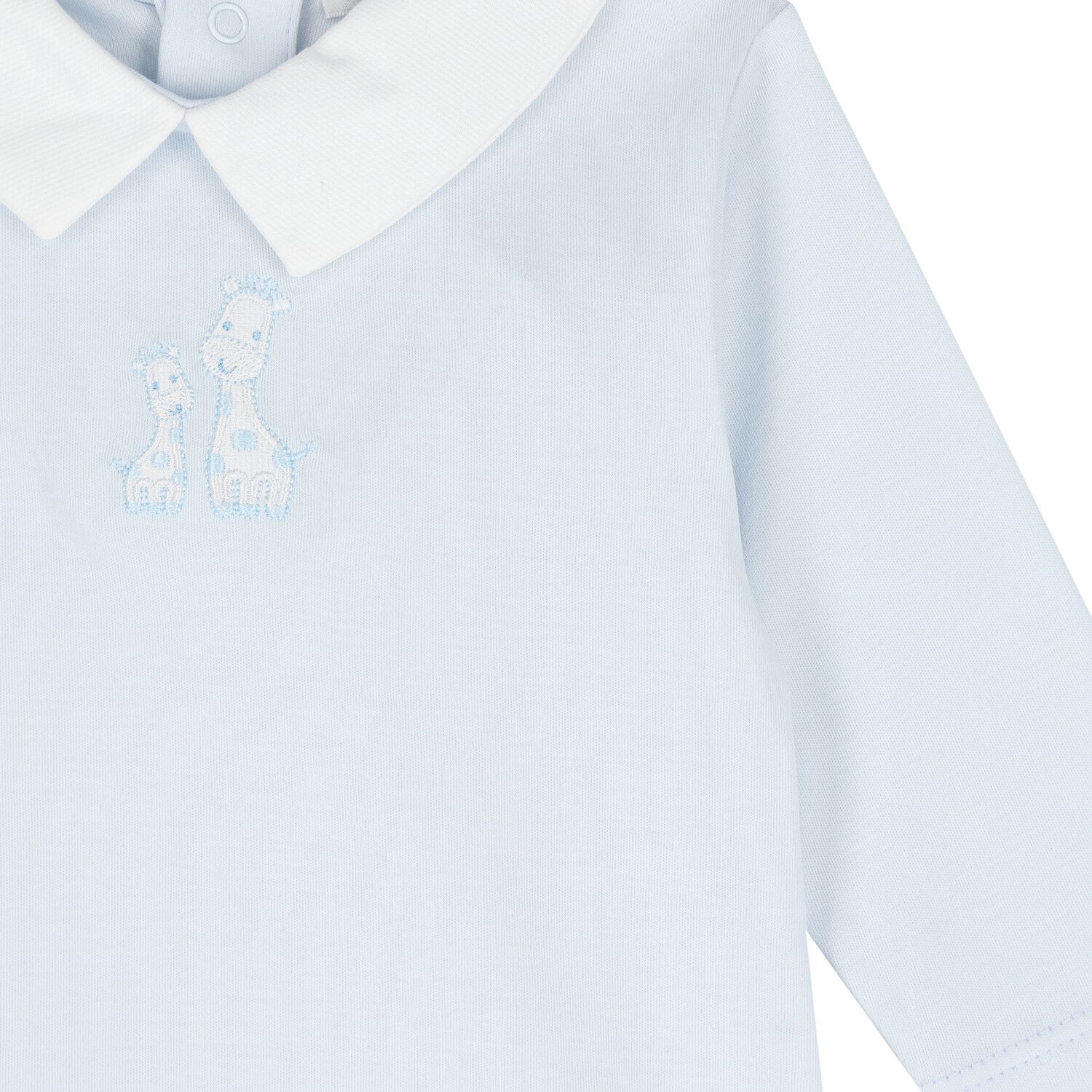 Baby Boys Blue Giraffe Laugh Babygrow, 1, hi-res