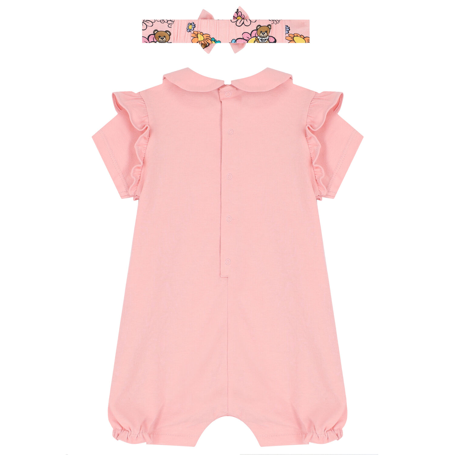 Pink Teddy Bear Logo Baby Romper Set, 1, hi-res image number null