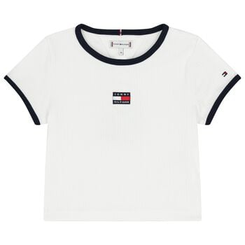Girls White Logo T-Shirt