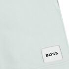 Younger Boys Green Logo Shorts, 4, hi-res