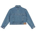 Girls Blue Logo Denim Jacket, 1, hi-res