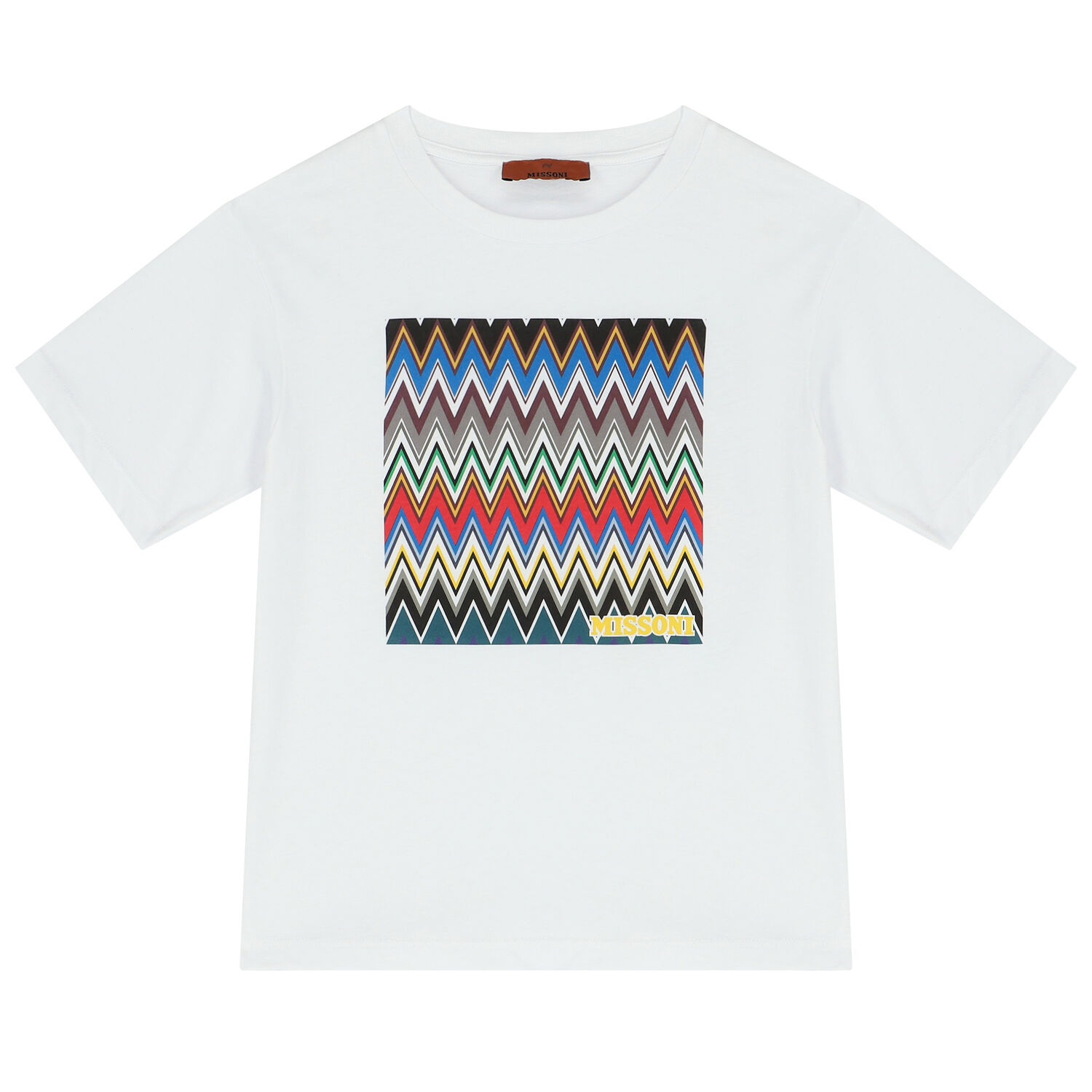 Boys White Logo Zigzag T-Shirt, 1, hi-res