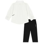 Younger Boys White & Black Logo Trousers Set, 1, hi-res