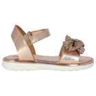 Girls Rose Gold Diamante Bow Sandals, 1, hi-res