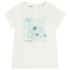 Girls Ivory & Turquoise Blue Tulle Skirt Set, 1, hi-res