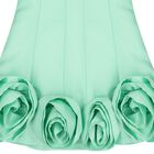 Girls Green Rose Hem Dress, 1, hi-res