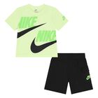Younger Boys Green & Black Logo Shorts Set, 1, hi-res