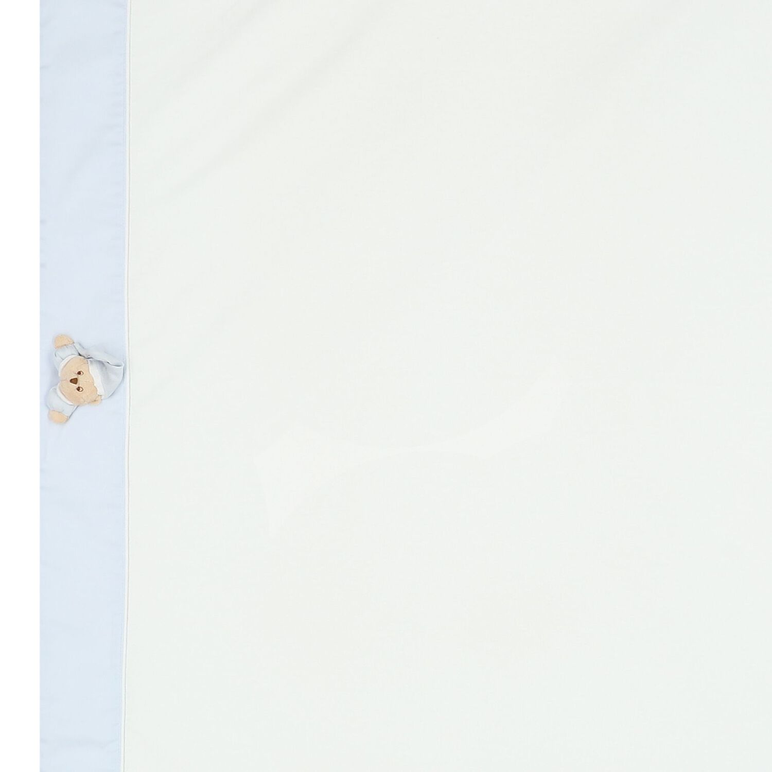 Baby Boys White & Blue Teddy Bear Blanket Set, 1, hi-res image number null