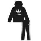 Girls Black Logo Leggings Set, 1, hi-res