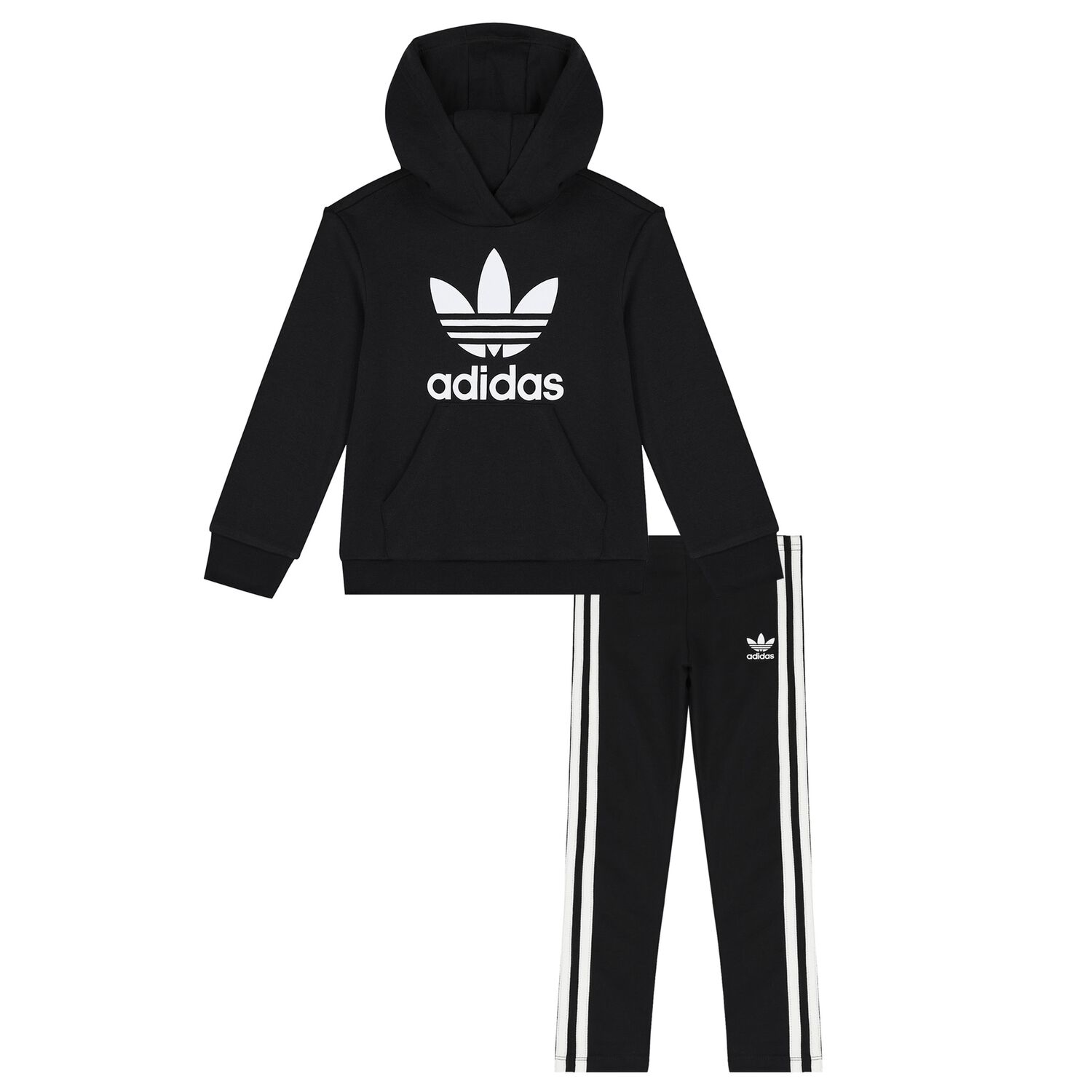 Girls Black Logo Leggings Set, 1, hi-res